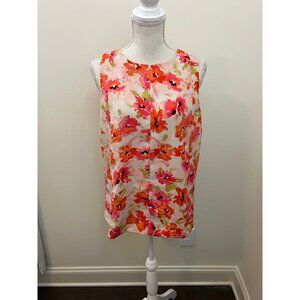 Ann Taylor LOFT Multicolor Sleeveless Floral Print Top Size Medium